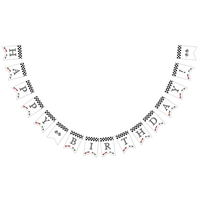 Banderines Raza Retro Tema del coche Cumpleaños (Todo)