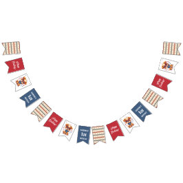 Banderines Red Blue Stripes Doggy Party