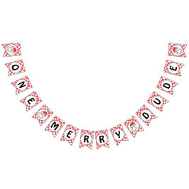 Banderines Red One Happy Dude Navidades 1er cumpleaños decoro