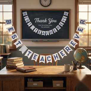 Banderines Regalo Personalizado Mejor Profesor - Regalo Perso
