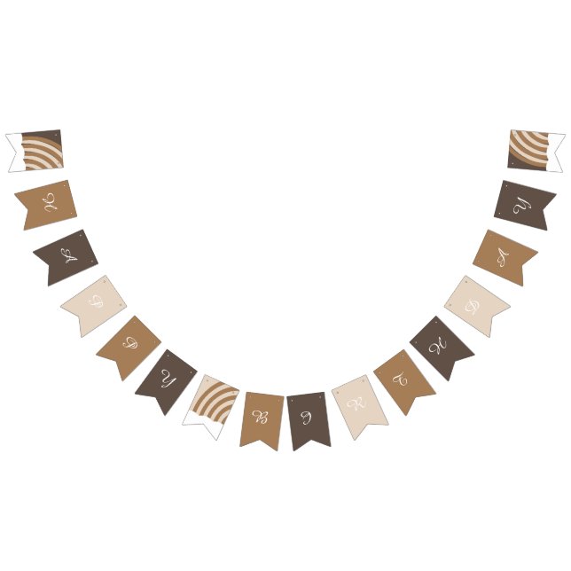 Banderines Rescate moderno de tonos de tierra feliz cumpleaño (Todo)