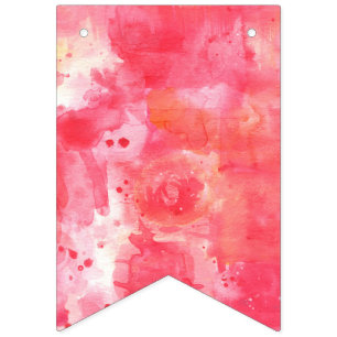 Banderines Resumen de acuarela rosa de Confetti pintado