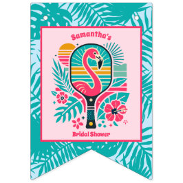 Banderines Retro Flamingo Pickleball Brillante Shower