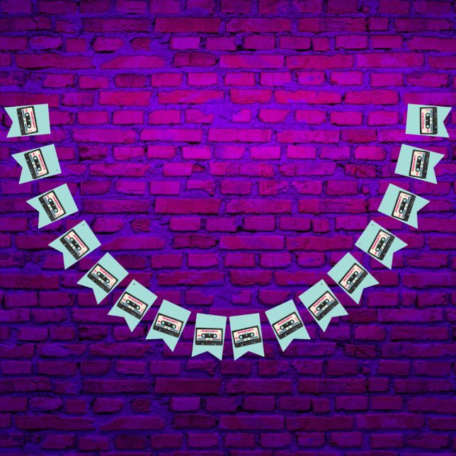 Banderines Retro Ochties Music Mix Tape 50th Birthday Party (Subido por el creador)