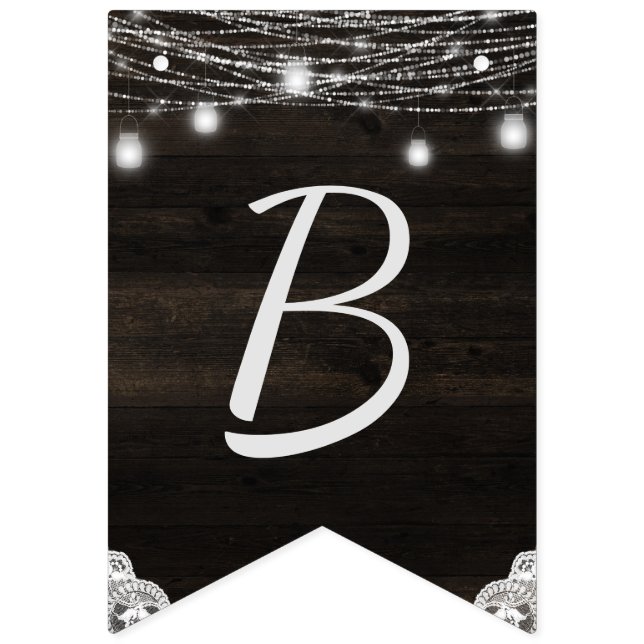 Banderines Ridge de roble Novia de Madera Rústica para ser du (Tercera bandera)