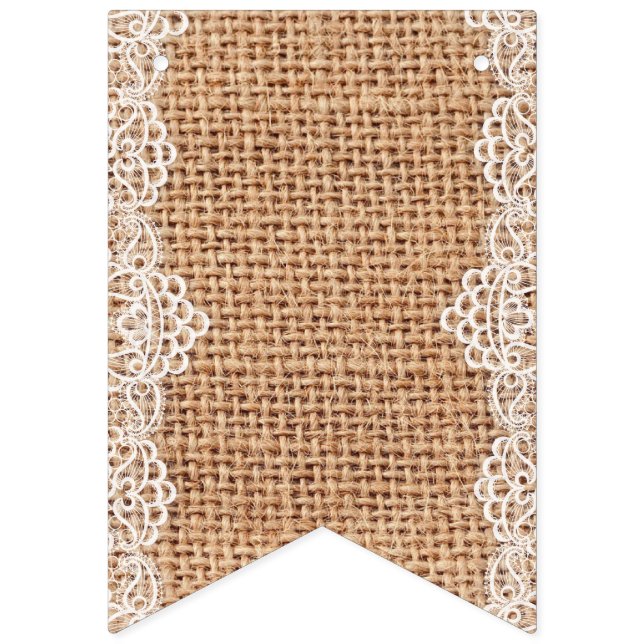 Banderines Robo rústico de bupón con encaje blanco. (Primera bandera)