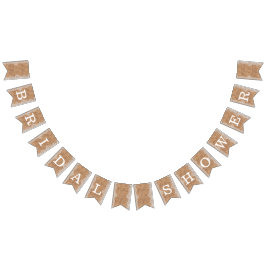 Banderines Robo rústico de bupón con encaje blanco. Ducha nup