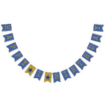 Rock Star Happy Birday Fiesta Banner Blue Gold