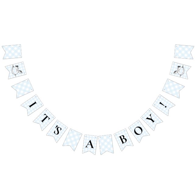 Banderines Rocking Horse Blue Gingham Baby Shower (Todo)