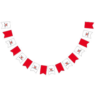 Banderines Rojo y blanco amamos a nuestro pastor