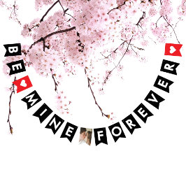 Banderines Romántica propuesta de matrimonio negro rojo foto 