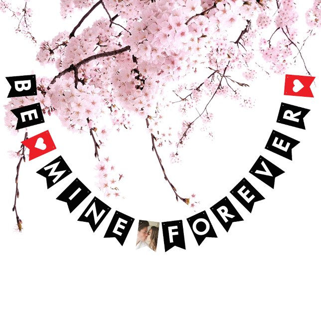 Banderines Romántica propuesta de matrimonio negro rojo foto  (Subido por el creador)