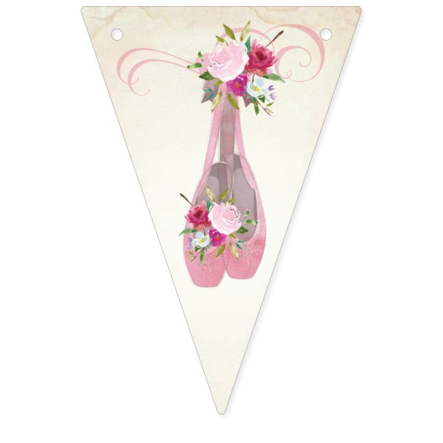 Banderines Ropa de ballet floral rosa de Shabby Chic (Primera bandera)