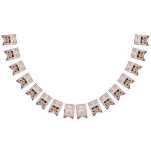 Banderines Rosa Boda de oro elegante Personalizado moderno fo