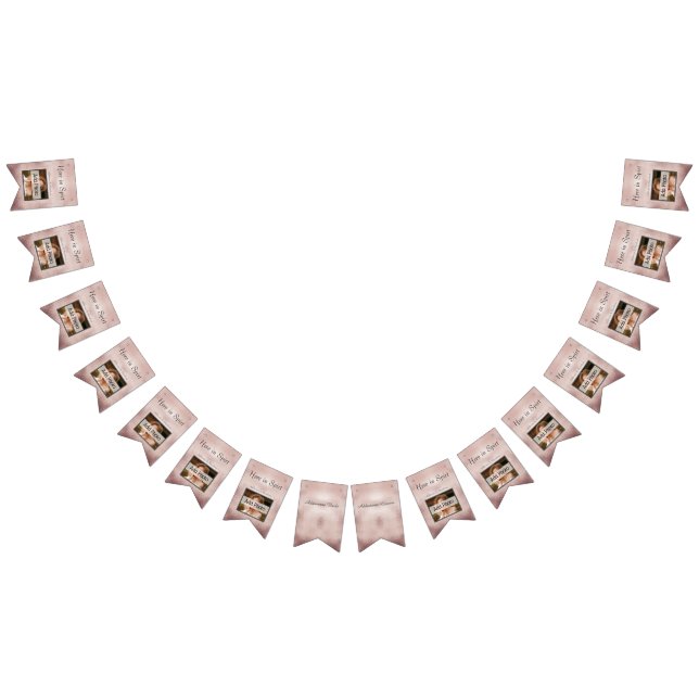 Banderines Rosa Boda de oro elegante Personalizado moderno fo (Todo)