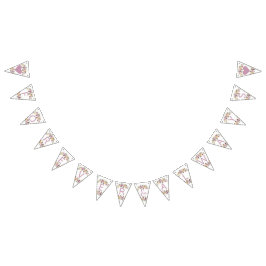 Banderines Rosa dulce acuarela Boda floral para siempre