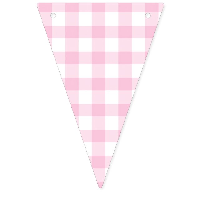 Banderines Rosa ligero de Gingham clásico (Primera bandera)