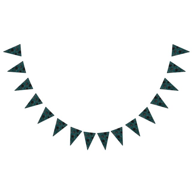 Banderines Rosa Verde azulado negro Boda gótica elegante (Todo)