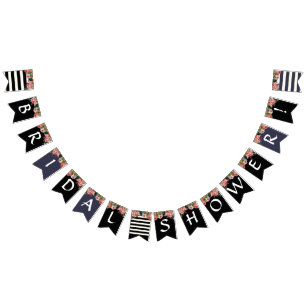 Banderines Rosa Vintage Black White Strike Bridal Shower
