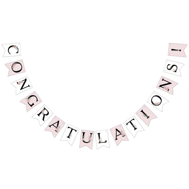 Banderines Rosas Rosadas ¡FELICITACIONES! Fiesta Personalizab (Todo)