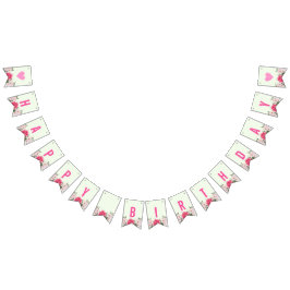 Banderines Rosas rosas rosadas de color acuático feliz cumple