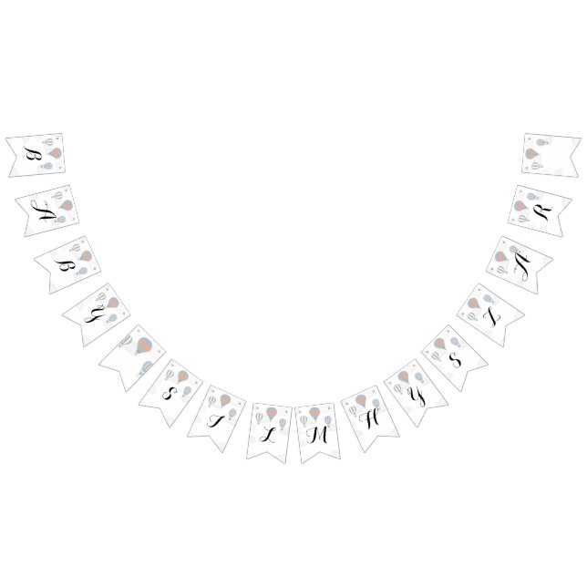 Banderines Rótulo Baby Shower de globo de aire caliente (Todo)