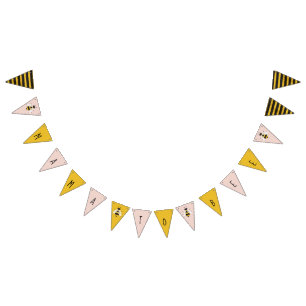 Banderines Rótulo de banner de banner de bee Bunting rustico