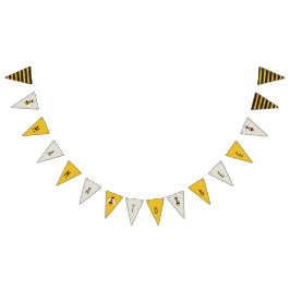 Banderines Rótulo de banner de Bee Bunting Rústico Ilustrado