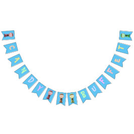 Banderines Rótulo de caramelo arcoiris y bufé