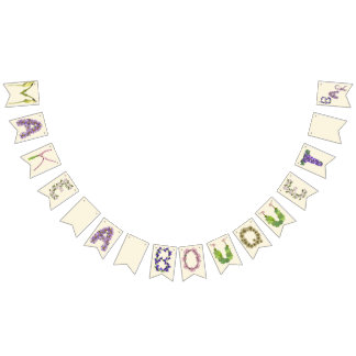 Banderines Rótulo de la estación de flores Bouquet-Wildflower