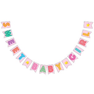 BANDERINES RÓTULO DULCE DEL ☆ DE LA NIÑA DEL ☆ MULTICOL