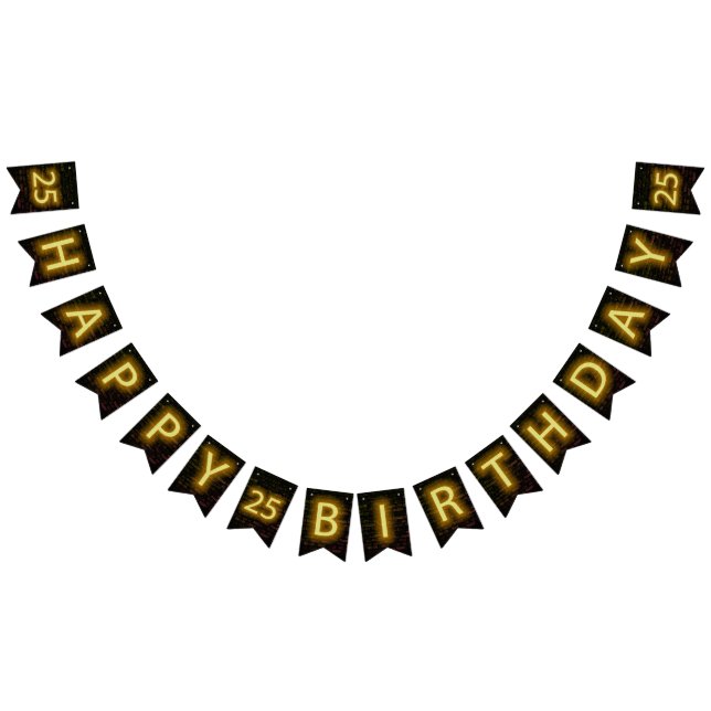 Banderines Rótulo neón en ladrillo por 25 años (Todo)