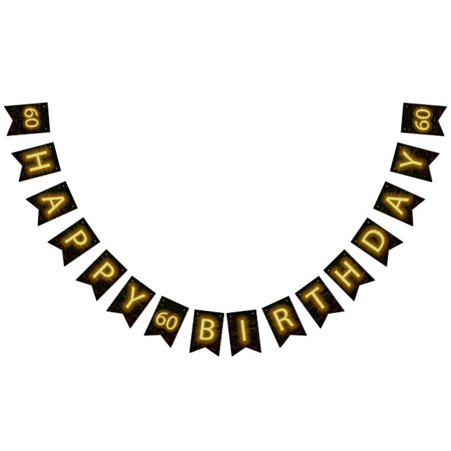 Banderines Rótulo neón en ladrillo por 60 años (Todo)