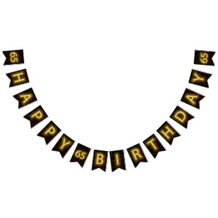 Banderines Rótulo neón en ladrillo por 65 años