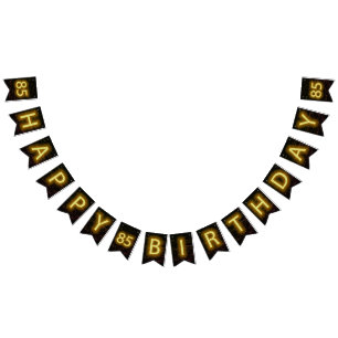 Banderines Rótulo neón en ladrillo por 85º cumpleaños