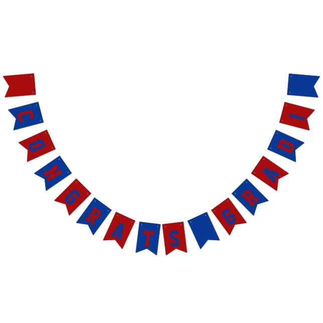 Banderines Royal Blue and Red School Colors Graduation (Todo)