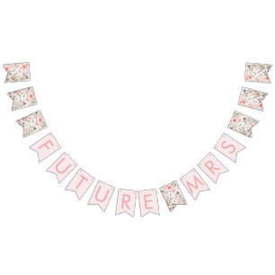 Banderines Rubor Wildflowers Future Mrs Bridal Bunting Banner