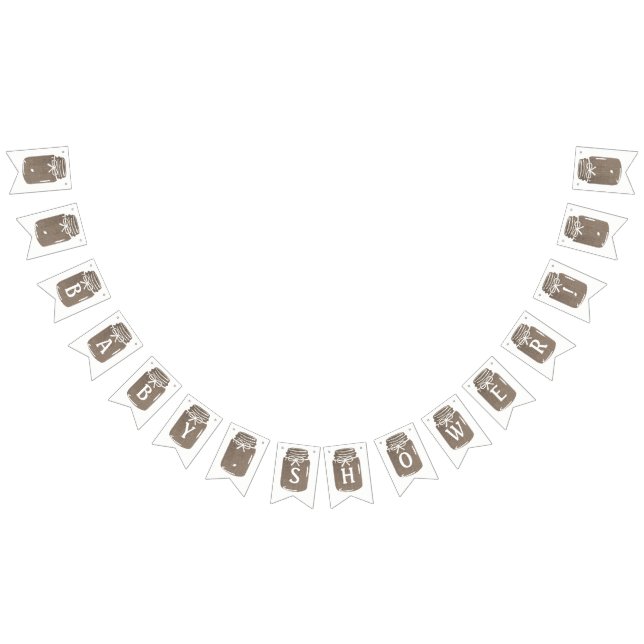 Banderines Rustic Burlap Mason Jar Baby Shower (Todo)