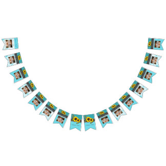 Banderines Rústico Boda Girasol Verde azulado Madera Gris Str