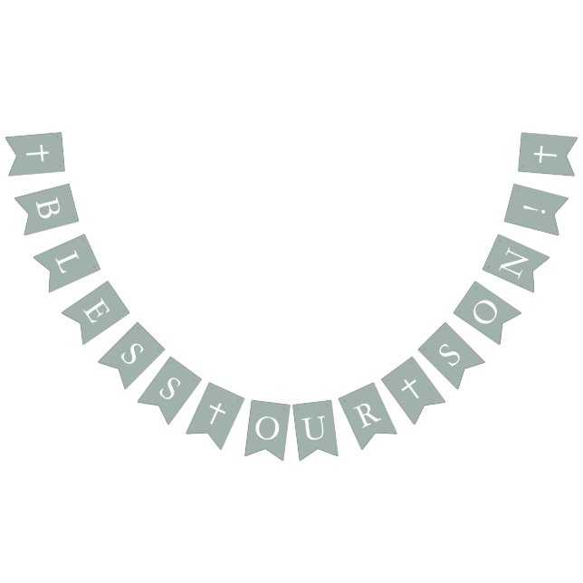 Banderines Sage bendice a nuestro hijo banner bautismo bander (Todo)