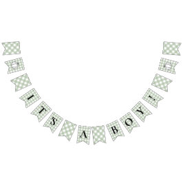 Banderines Sage de calabaza Green Gingham es un chico Baby Sh