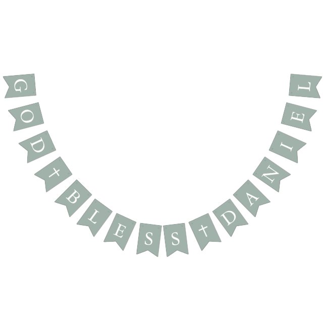 Banderines Sage Green Cross White Cross Boy Baptism Bungalags (Todo)