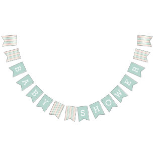 Banderines Seaside Pastel Mint Stripe Baby Shower