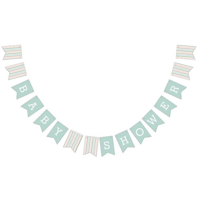Banderines Seaside Pastel Mint Stripe Baby Shower (Todo)