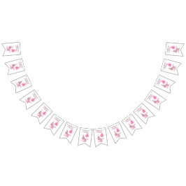 Banderines Sello Rosado Primer Cumpleaños Debajo Del Mar