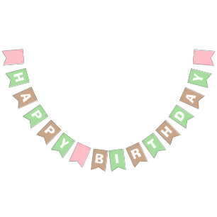 Banderines Selva salvaje de Safari   Chica Feliz Cumpleaños