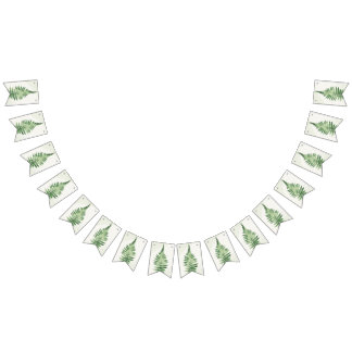 Banderines Señal de boda de helecho verde minimalista