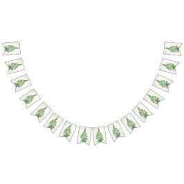 Banderines Señal de Boda Minimalista con Helecho Verde