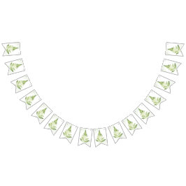 Banderines Señal de boda minimalista de helecho verde