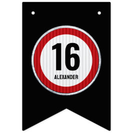 Banderines Señal de límite de velocidad cumpleaños 16 - CUALQ